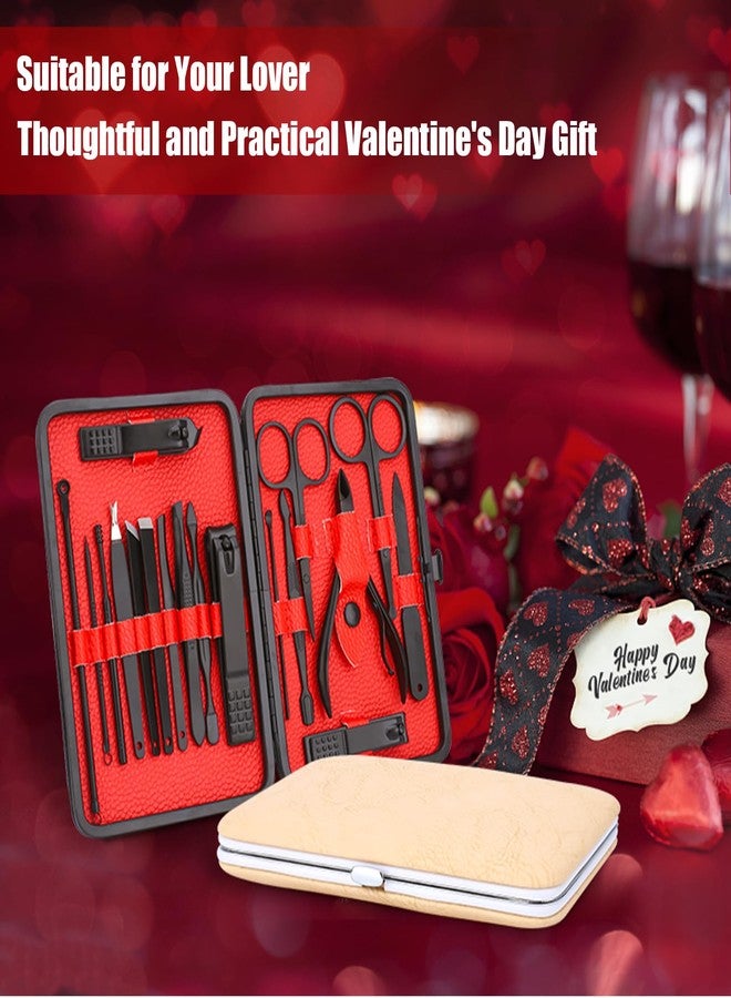 LifHap Professional Nail Care Kit - 18-Piece Manicure Set with Stainless Steel Ingrown Nail Toenail Cuticle Cutter Clipper Pedicure Kit,Grooming Kits with Portable Travel Case.(Rose Gold) - Image 2